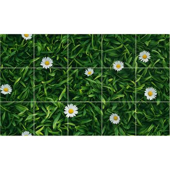 Ceramic tile mural - grass and daisy Ceramic tile mural - grass and daisy