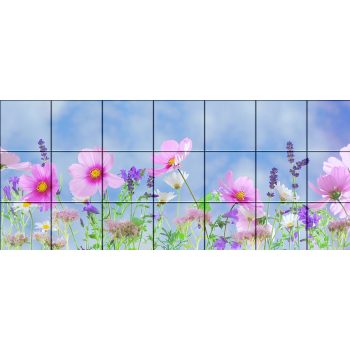 Virágok -  mozaik csempe (106x45 cm)