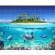 Tile mural - water world - dolphins 