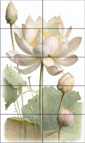 Ceramic tile mural - Lotus flower