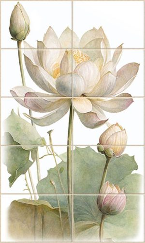 Ceramic tile mural - Lotus flower