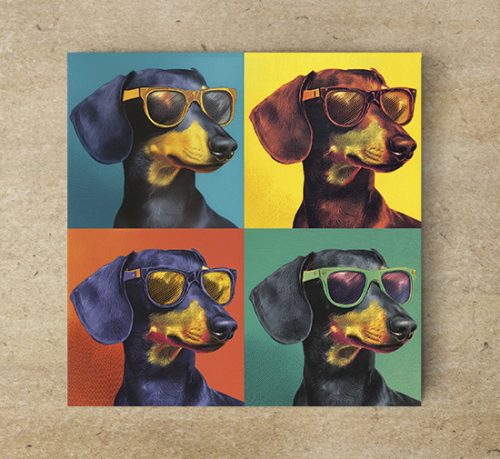 Pop art tacskó mintás konyhai csempe