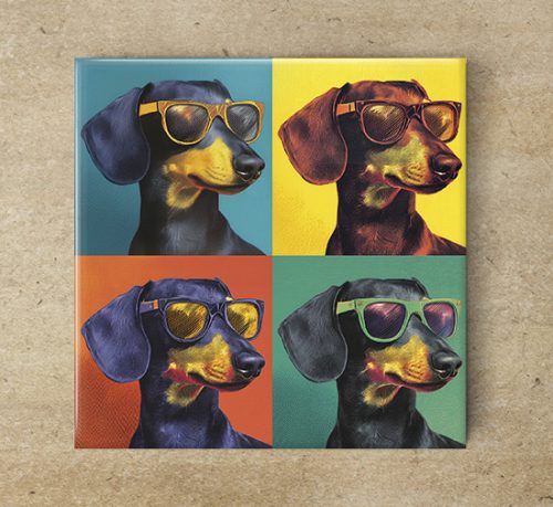 Pop art tacskó mintás konyhai csempe