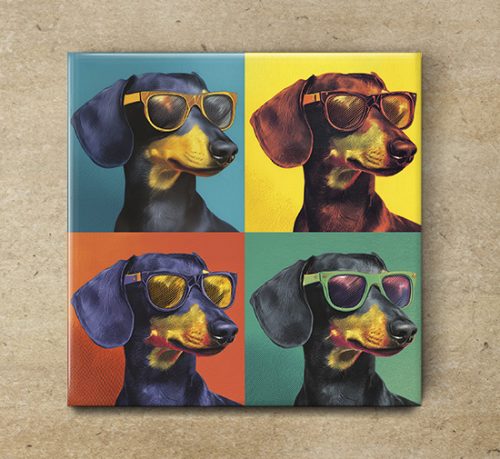 Pop art tacskó mintás konyhai csempe