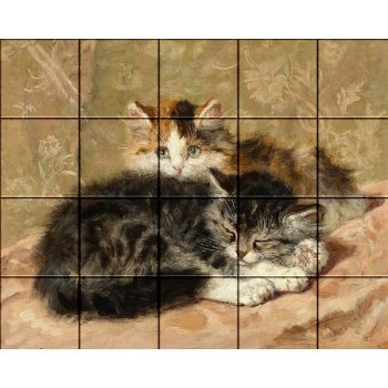 Ceramic tile mural - farm - Kittens  Ceramic tile mural - farm - Kittens