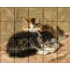 Ceramic tile mural - farm - Kittens 