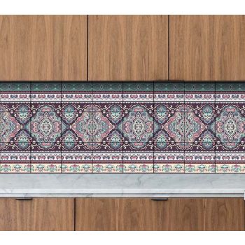 Moroccan tile mural - Turquoise
