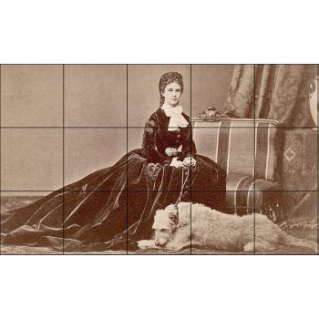 Erzsébet királyné Sisi mintás kerámia fali csempe