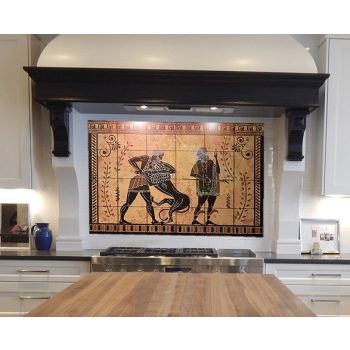 Héraklész küzdelme - antik görög jelenetes csempe (90x60cm)