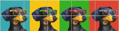 Ceramic tile mural - pop art -woman face 