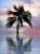Beach and palm tree in the sunset - tile mural