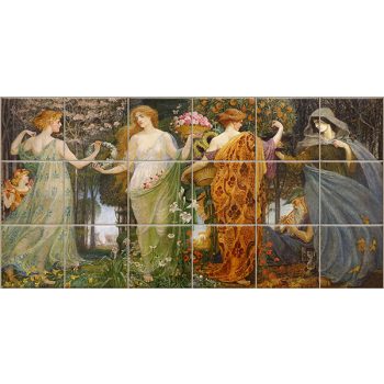 Ceramic tile mural - The four seasons 