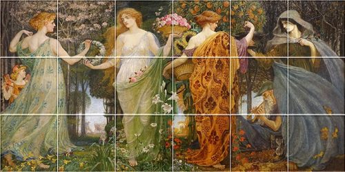 A négy évszak - mozaik csempe (91x45 cm)
