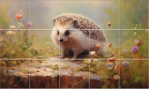 Tile mural - wildlife -hedgehog II. 