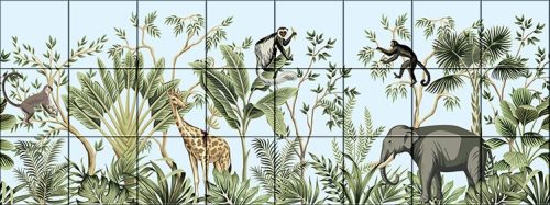 Ceramic tile mural - african animals