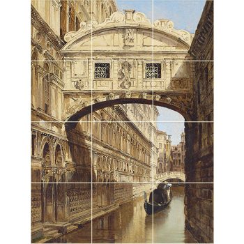 ceramic tile mural with bridge of sighs venice canal scene