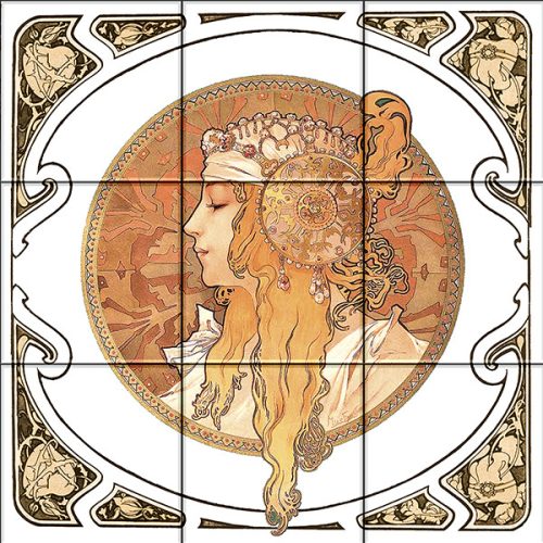 Ceramic tile mural - Mucha 