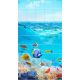 Shower Tile mural with colorfull fishl with tropical fish and coral reef in the blue ocean