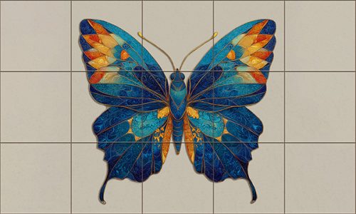 Ceramic tile mural - forget-me-not 