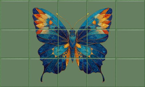 Ceramic tile mural - forget-me-not 
