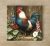Tile trivet - rooster with flowers