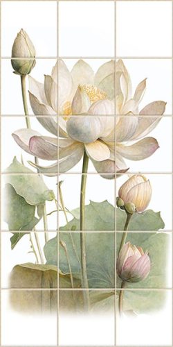 Ceramic tile mural - Lotus flower
