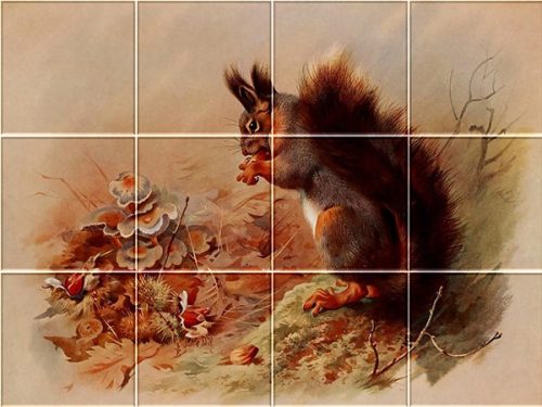 Tile mural - wildlife - squirrel 