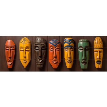 African masks tile mural African masks tile mural