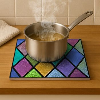 Ceramic tile mural - colorfull tile trivet