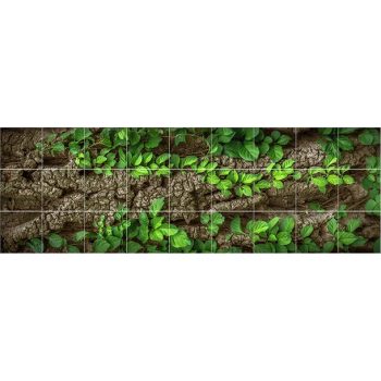 Csempekép mozaik - fatörzs és levelek