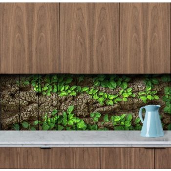 Csempekép mozaik - fatörzs és levelek