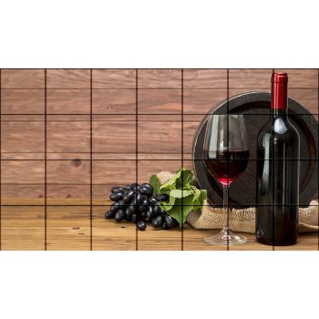 Ceramic tile mural - drink - Wine and grapes III.  Ceramic tile mural - drink - Wine and grapes III.
