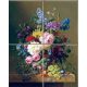Floral still life with grapes ceramic tile mural