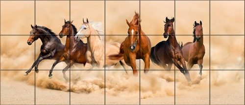 Ceramic tile mural - horses