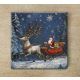 Santa at the Christmas tree - tile trivet