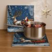 Santa at the Christmas tree - tile trivet