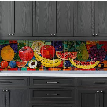 gyümölcs mintás konyhai csempe