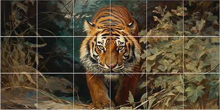 Tile mural - wildlife -tiger II. 