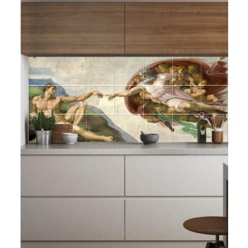 Csempekép mozaik - Mitológia - Ádám teremtése  (106x45 cm)