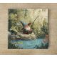 Fishing Gnome - ceramic tile trivet