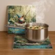 Fishing Gnome - ceramic tile trivet