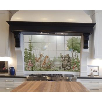 Ceramic tile mural - forest wildlife