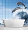 Fürdőszoba csempe mozaik delfines