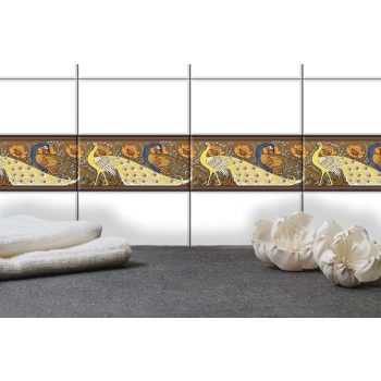 Páva mintás bordűr csempe