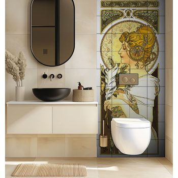  Alfons Mucha szecessziós csempe (75 x 60 cm)