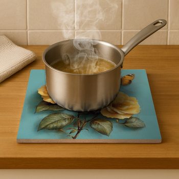 Yellow roses - ceramic tile trivet