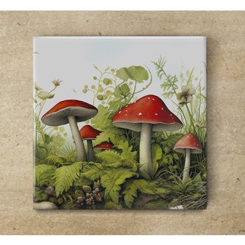 Mushrooms - ceramic tile trivet