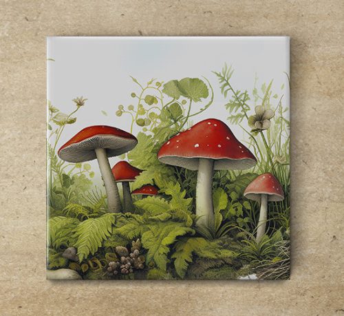 Mushrooms - ceramic tile trivet