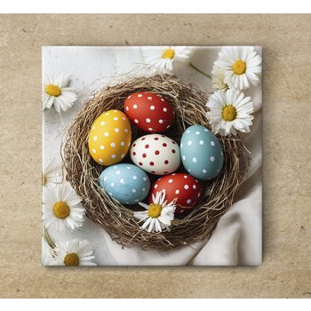 Dotted Easter eggs - tile trivet