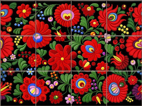 Matyó mintás csempe